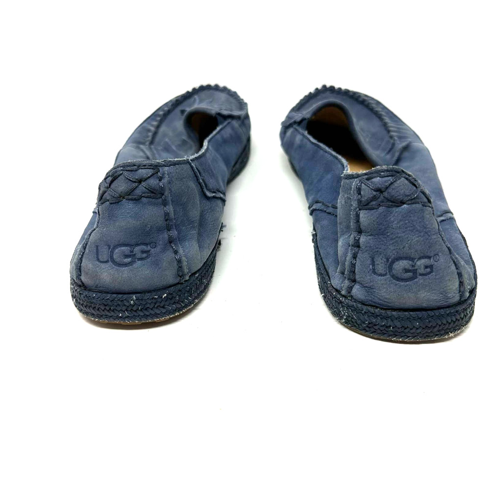 Ugg Australia size 10 blue leather flats moccasins loafers 1003224 F3013E - Picture 4 of 8